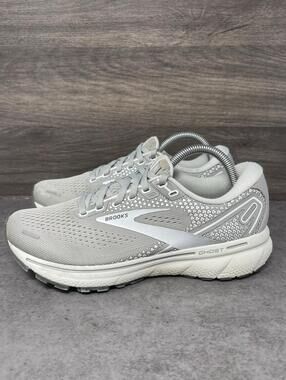 Brooks Ghost 14 Running Shoes Womens Size 8.5 Grey White Athletic